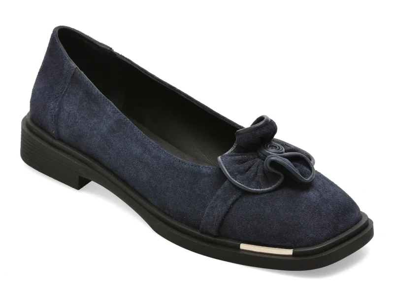 Balerini EPICA bleumarin, 3941501, din piele intoarsa