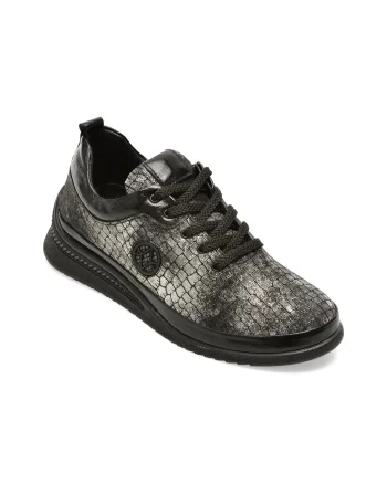 Pantofi IMAGE gri, 251KS42, din piele naturala lacuita