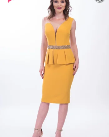 Rochie MBG Collection de ocazie mulata pe corp de lungime midi