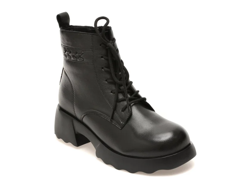 Ghete GRYXX negre, 8627, din piele naturala