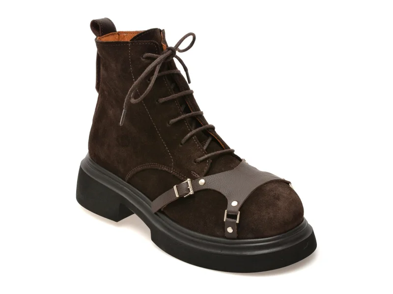 Ghete GRYXX maro, 3646090, din piele intoarsa