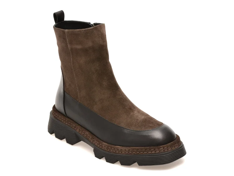 Ghete GRYXX kaki, 096K853, din piele intoarsa