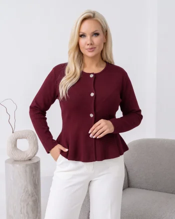 Cardigan elegant din tricot fin ...
