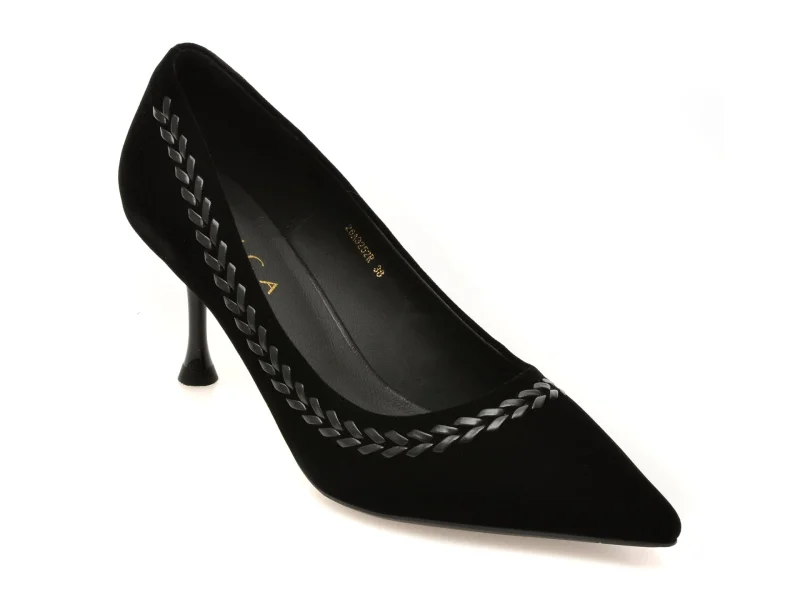 Pantofi eleganti EPICA negri, 3253, din material textil