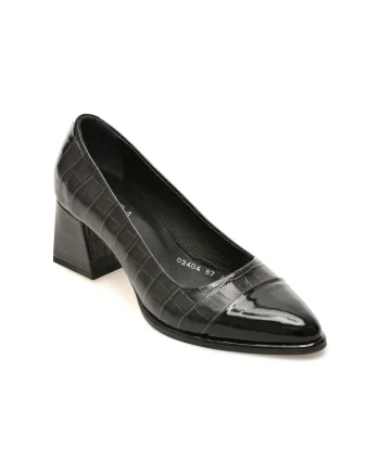 Pantofi eleganti EPICA negri, 3512404, din piele croco