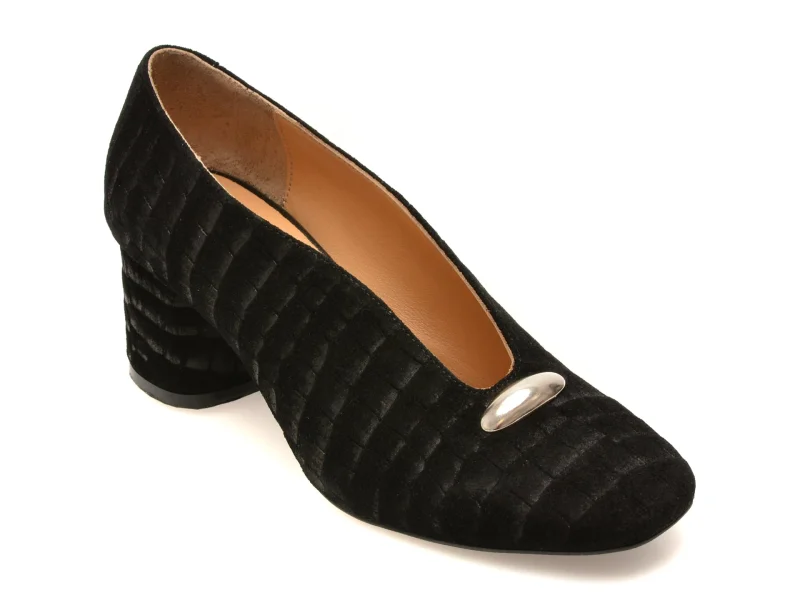 Pantofi eleganti EPICA negri, 3671872, din piele intoarsa