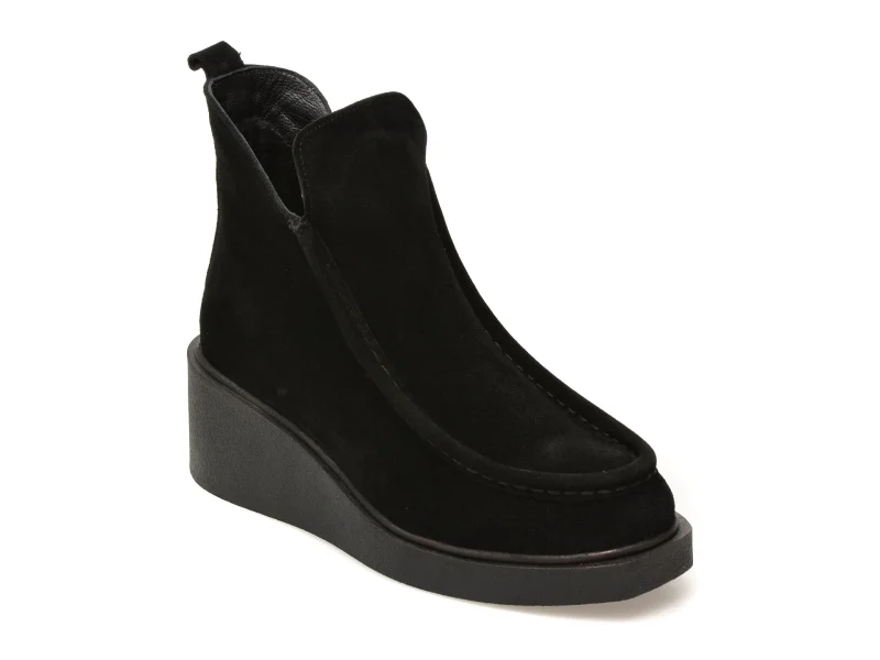 Ghete IMAGE negre, 1067116, din piele intoarsa