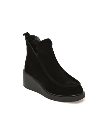 Ghete IMAGE negre, 1067116, din piele intoarsa