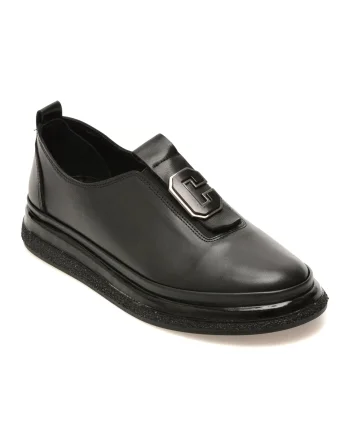 Pantofi IMAGE negri, 55035, din piele naturala