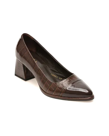 Pantofi eleganti EPICA maro, 3512404, din piele croco