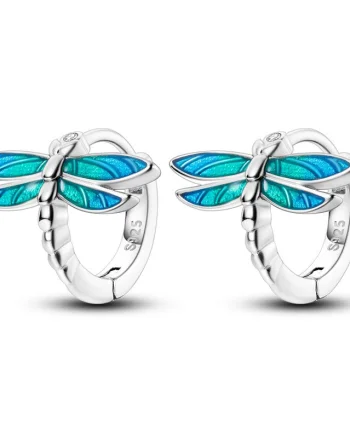 Cercei rotunzi argint 925, JW594, model libelula, placati cu rodiu