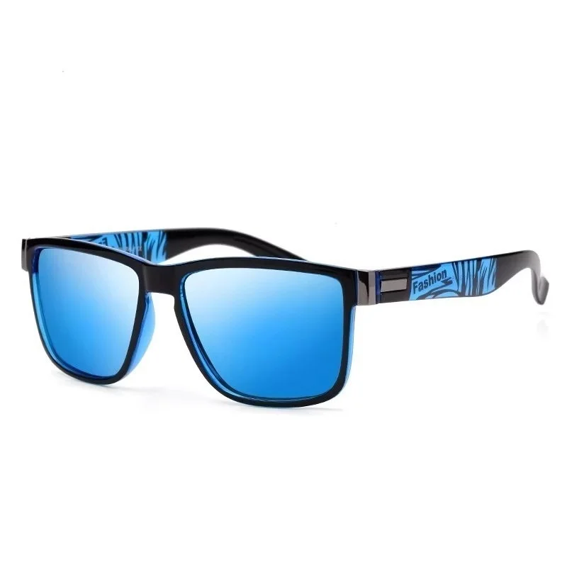 Ochelari de soare unisex, SG030, Negru/Albastru