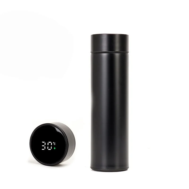 Termos Inteligent din Inox, cu Afișaj LED, 500 ml, TRM01, Negru