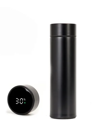 Termos Inteligent din Inox, cu Afișaj LED, 500 ml, TRM01, Negru