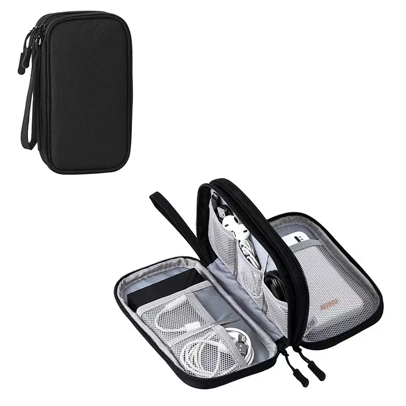 Organizator pentru accesorii electronice cu fermoar, GT4023, Negru