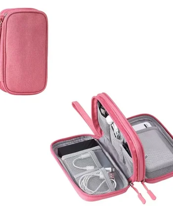 Organizator pentru accesorii electronice cu fermoar, GT4025, Roz