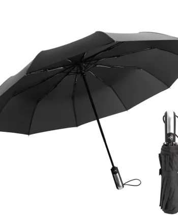 Umbrela pliabila pentru ploaie si soare, 10 spite, diametru 105 cm, protectie UV, UMB014, Neagra