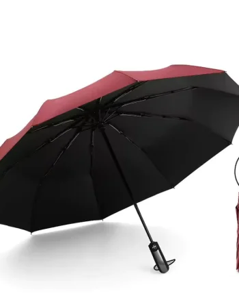 Umbrela pliabila pentru ploaie si soare, 10 spite, diametru 105 cm, protectie UV, UMB016, Bordo