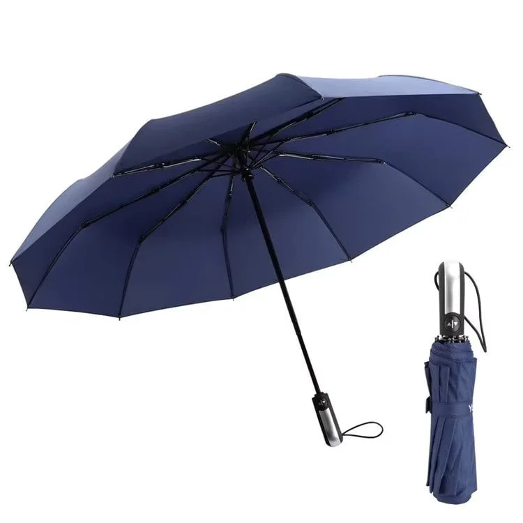 Umbrela pliabila pentru ploaie si soare, 10 spite, diametru 105 cm, protectie UV, UMB017, Albastru