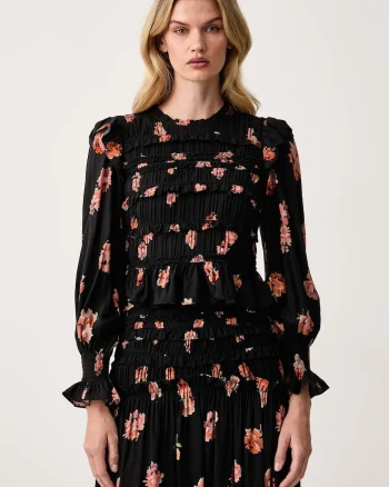 AllSaints  bluză tip cămașă pentru femei din bumbac LAUREN