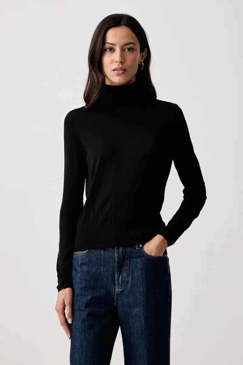 Twinset  pulover cu guler înalt pentru femei cu amestec de lână