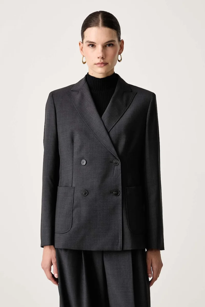 Weekend Max Mara  sacou cu două rânduri de nasturi pentru femei din lână WKDORNATI