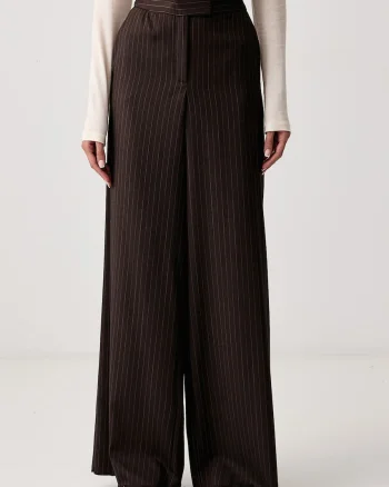 Marella  pantaloni wide leg pentru femei cu lână MLLMAGGIO