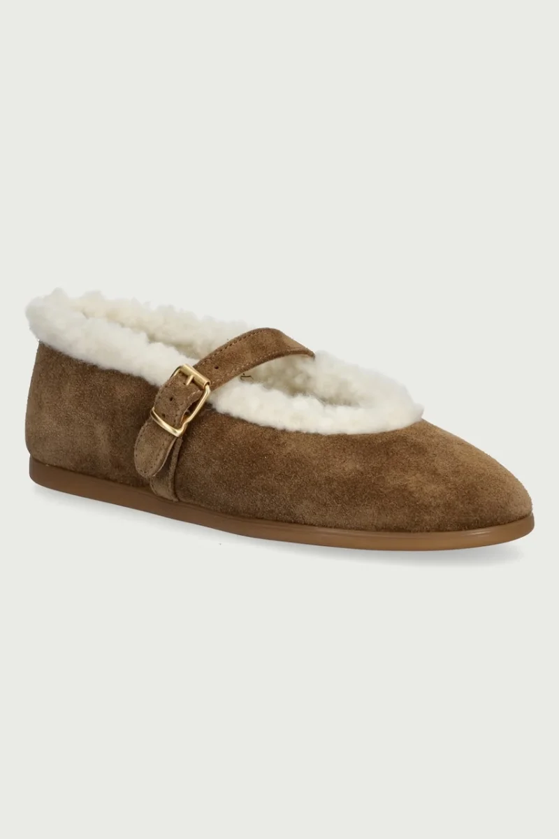 Posa  balerini din piele întoarsă St. Moritz Ballet Flats