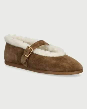 Posa  balerini din piele întoarsă St. Moritz Ballet Flats