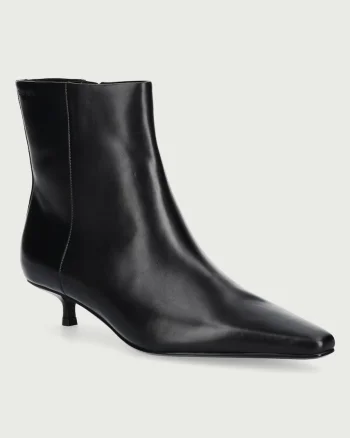 Calvin Klein  botine pentru femei din piele KITTEN HEEL ANKLE BOOT LTH