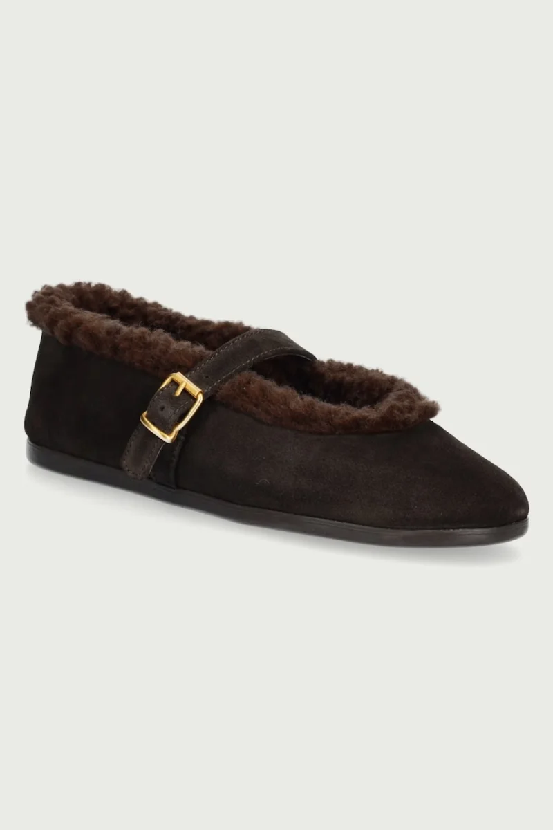 Posa  balerini din piele întoarsă St. Moritz Ballet Flats