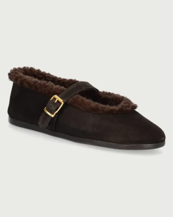 Posa  balerini din piele întoarsă St. Moritz Ballet Flats