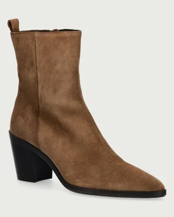 Billi Bi  botine pentru femei din piele întoarsă Tabac babysilk suede 555