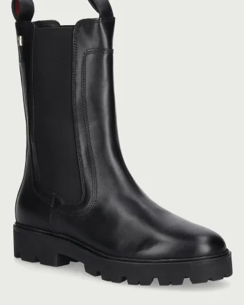 Tommy Hilfiger  ghete scurte pentru femei din piele TH STUD LEATHER HIGH CHELSEA