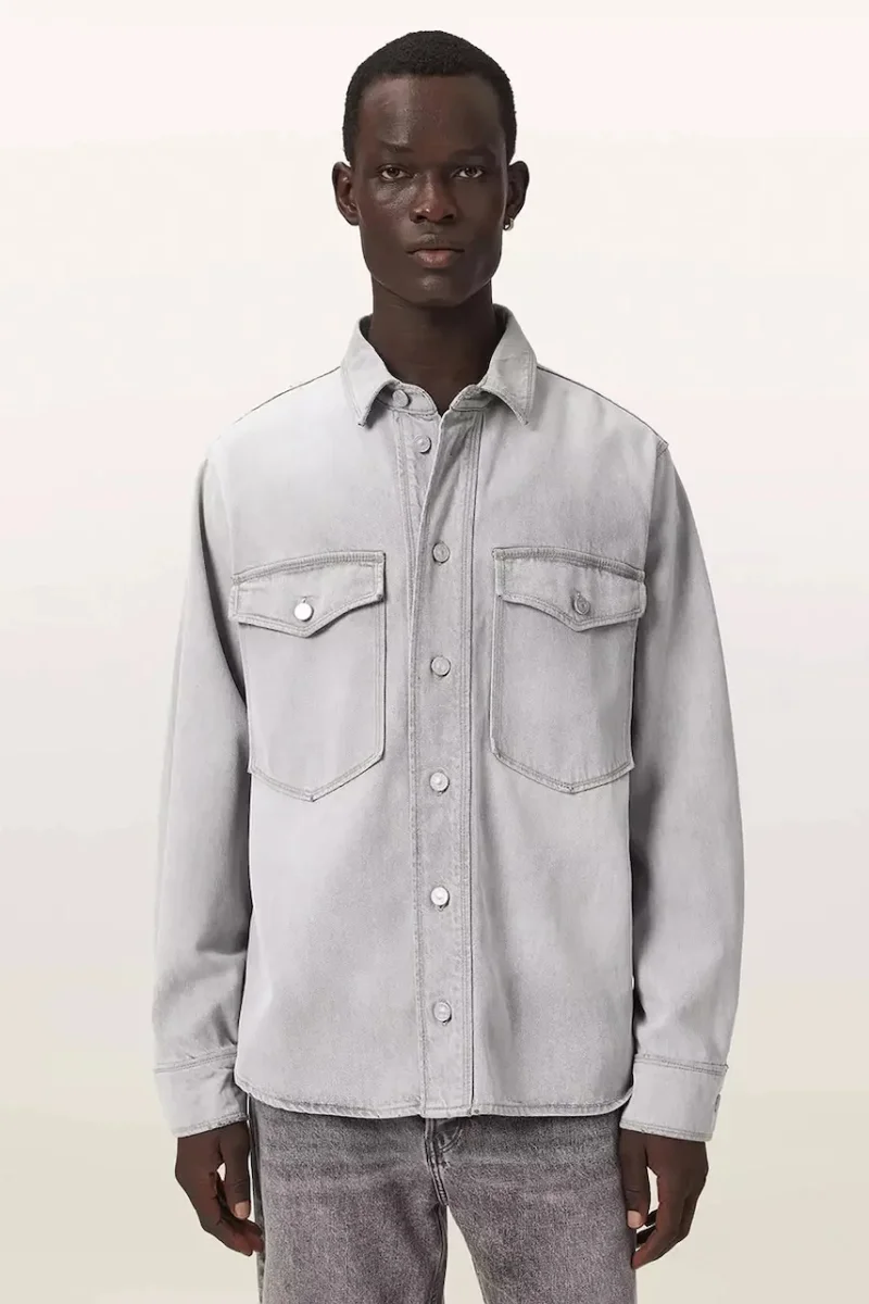 AllSaints  cămașă pentru bărbați din denim ALBIN