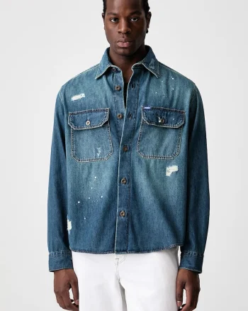 HUGO Blue  cămașă pentru bărbați din denim Ebolt_1
