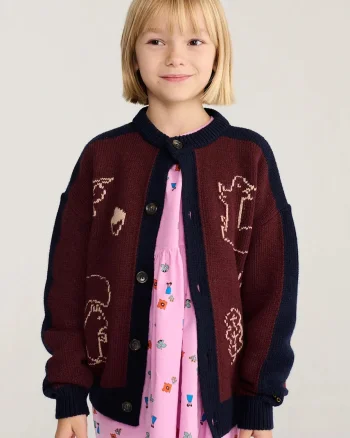 Bobo Choses  cardigan pentru copii cu amestec de lână Forest