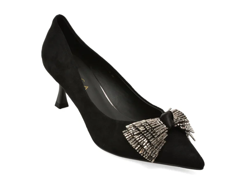 Pantofi eleganti EPICA negri, 2318, din material textil