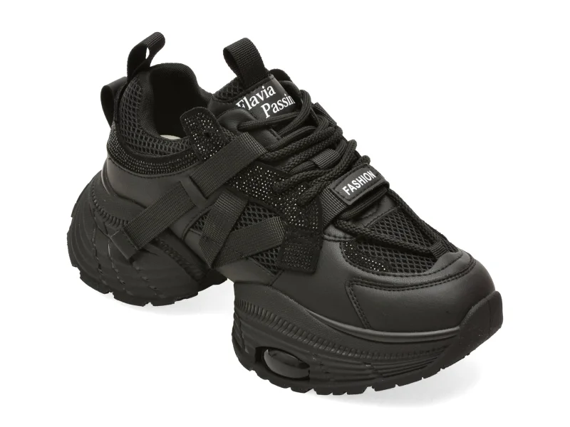 Pantofi sport FLAVIA PASSINI negri, 111, din material textil
