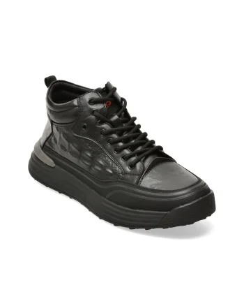 Ghete BITE THE BULLET negre, 66003, din piele naturala