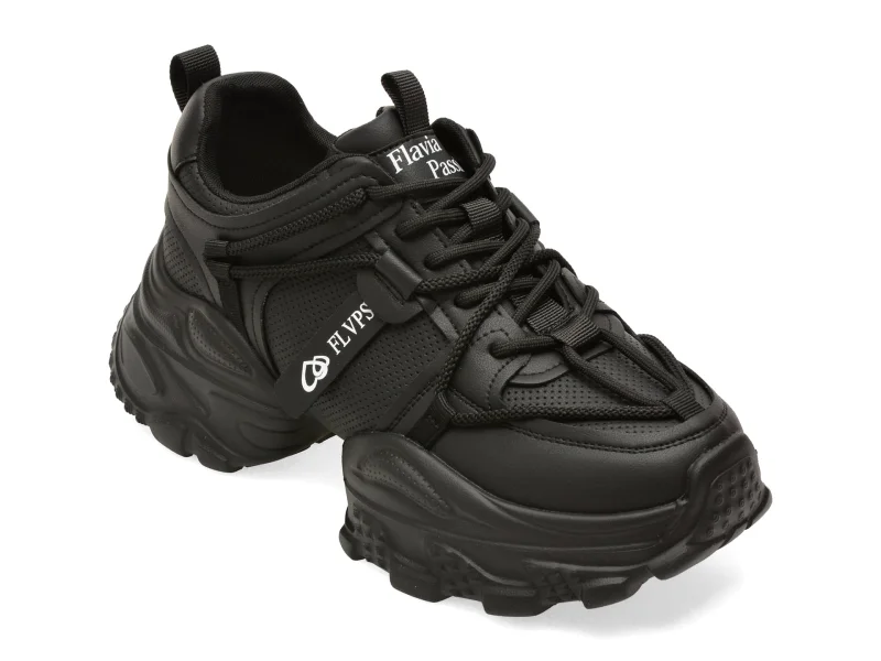 Pantofi sport FLAVIA PASSINI negri, 8828, din piele naturala