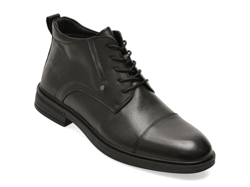 Ghete elegante EPICA negre, 68022, din piele naturala