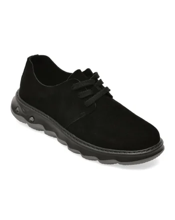 Pantofi EPICA negri, 80060, din piele intoarsa