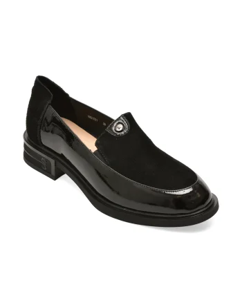 Mocasini IMAGE negri, 1001331, din piele intoarsa