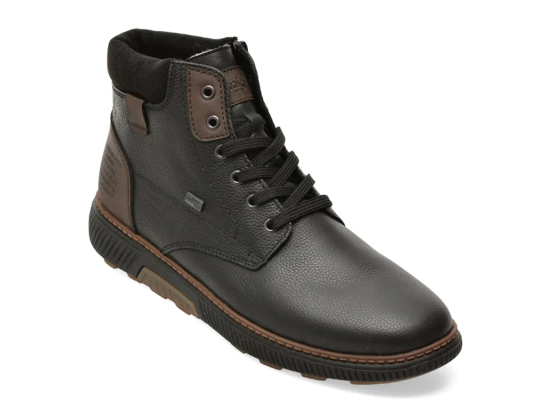 Ghete RIEKER negre, B3343, din piele naturala