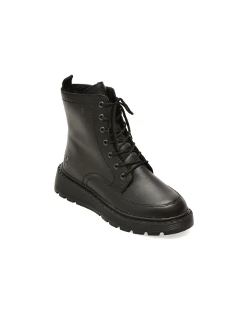 Ghete RIEKER negre, 70410, din piele naturala