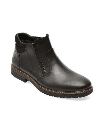 Ghete RIEKER negre, 33151, din piele naturala
