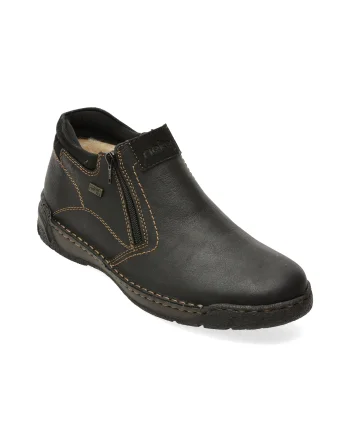 Ghete RIEKER negre, B0392, din piele naturala