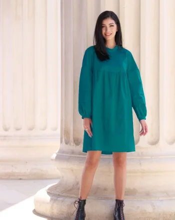 Rochie Xara casual cu croi lejer de culoare turcoaz