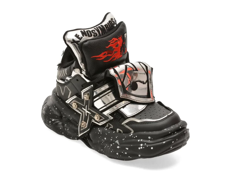 Pantofi sport GRYXX negri, 6668, din piele ecologica